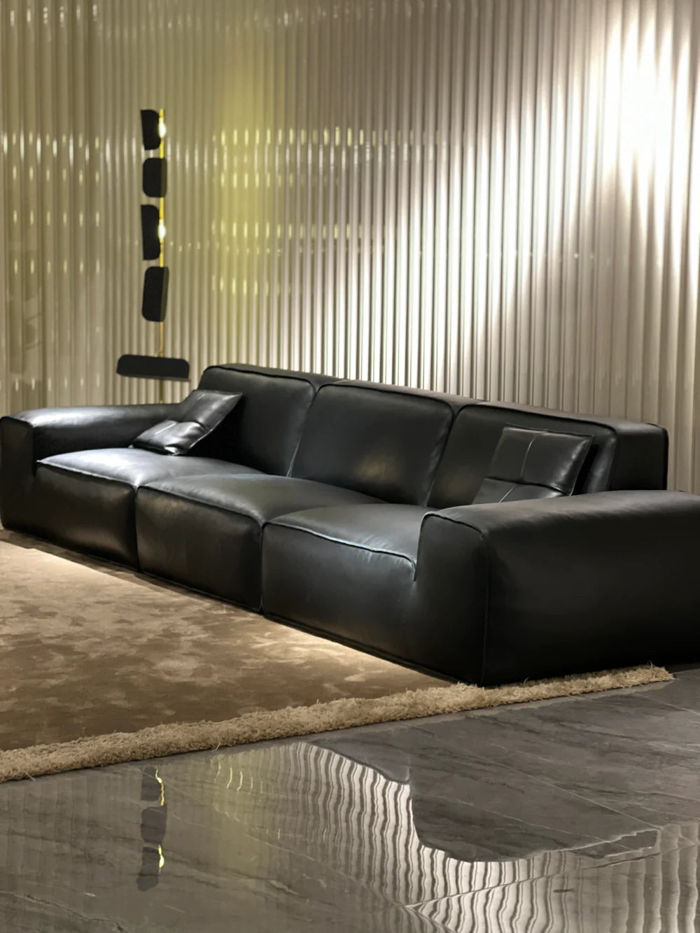 ITALIAN MINIMALIST STYLE BIG BLACK COW SOFA VJ2-2359 SOFA